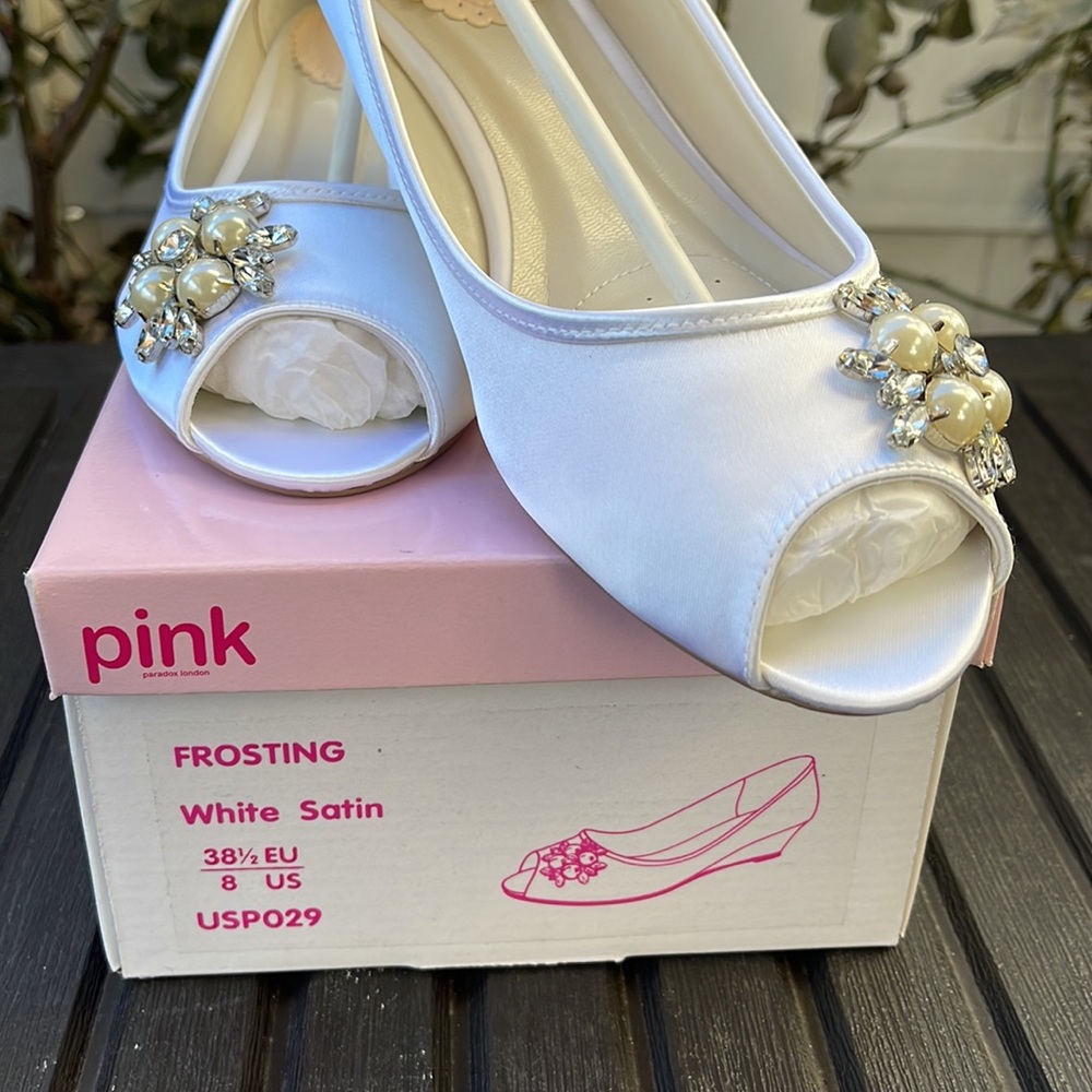 New - Pink Paradox London - Frosting - White Wedding Shoes - Size 8 - Picture 3 of 16